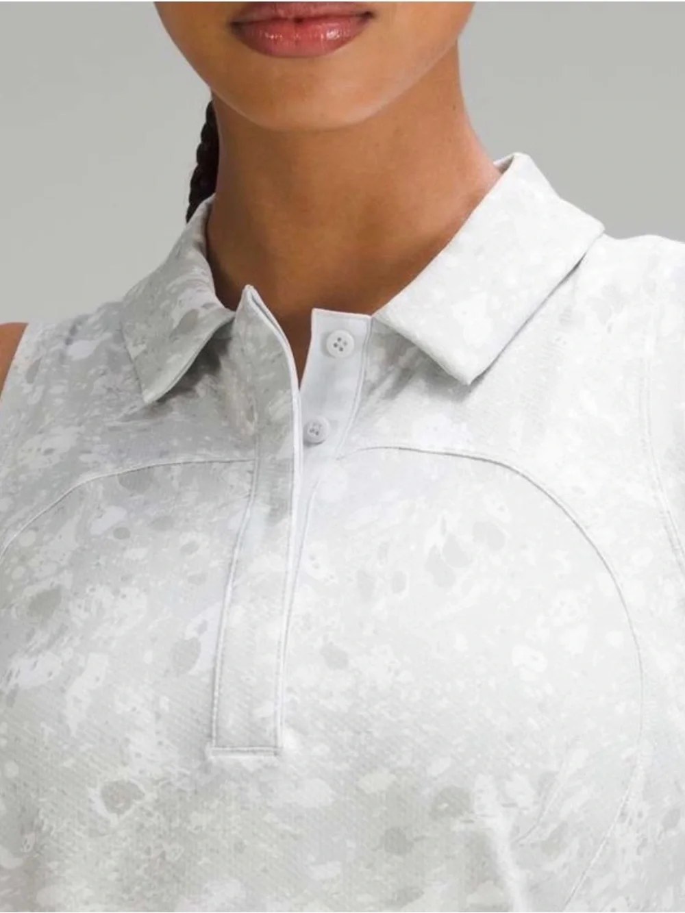 Lululemon sleeveless polo white print size 12 - Picture 3 of 5